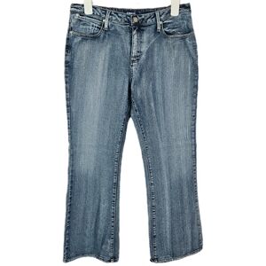 Zana Di Flare Jeans Women's 16 Distressed Mid Rise Y2K Vintage Mid Wash Denim